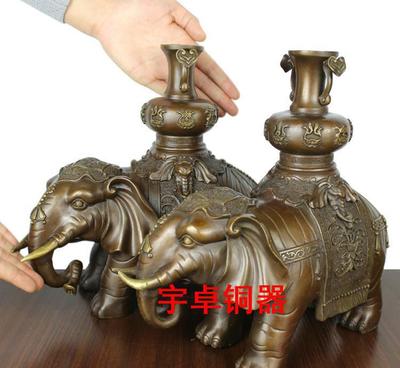 【宇卓純銅動物擺件平安吉祥大象、 商務(wù)禮品花瓶對象工藝品招財】價格_廠家_圖片 -