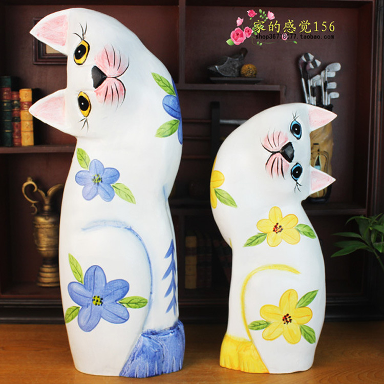 【廠家直銷大號木雕情侶貓工藝品家居擺件原木雕刻擺飾婚慶節(jié)日禮品】價格,廠家,圖片,木質(zhì)、竹質(zhì)工藝品,義烏市騰澤工藝品商行-