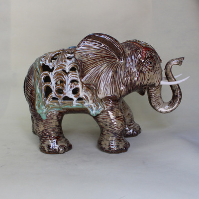 【鎮(zhèn)宅高檔風格工藝 吉祥擺件 窯變陶瓷工藝品 陶瓷窯變大象 XZ6382】價格,廠家,圖片,陶瓷工藝品,德化縣友誠陶瓷商行-